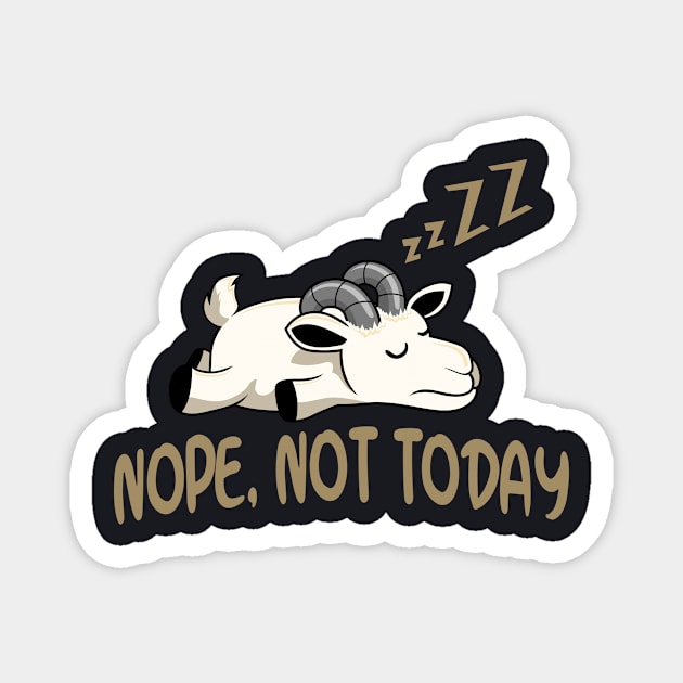 Funny lazy Goat Magnet by Foxxy Merch