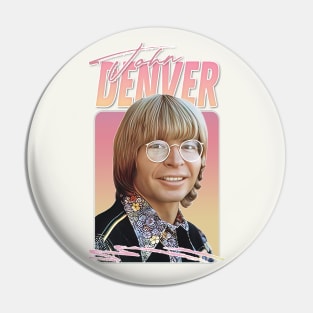 John Denver -  Retro Style Fan Artwork Pin