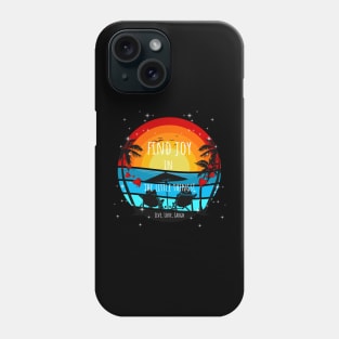 Find Joy in the little things - Live love Laugh - Sunset and Palms Phone Case