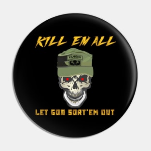 Ranger Patrol Cap - Skull - Ranger Airborne Killem All - Let God Sortem Out X 300 Pin