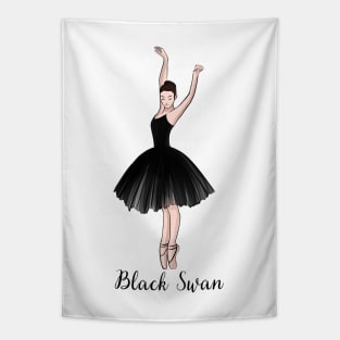 Black swan, ballerina Tapestry