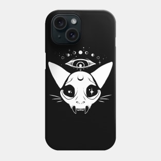 Space Cat Skull With Third Eye Phone Case