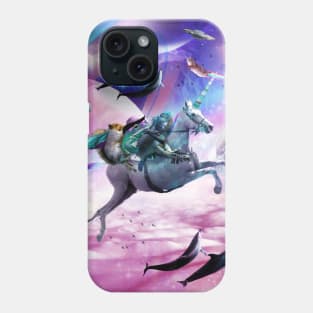 Frog Bearded Dragon Squirrel On Rainbow Unicorn Phone Case