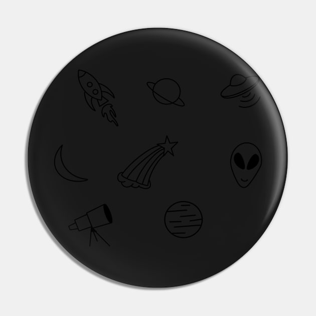 Black Line Space Icons Pin by bradenjay99