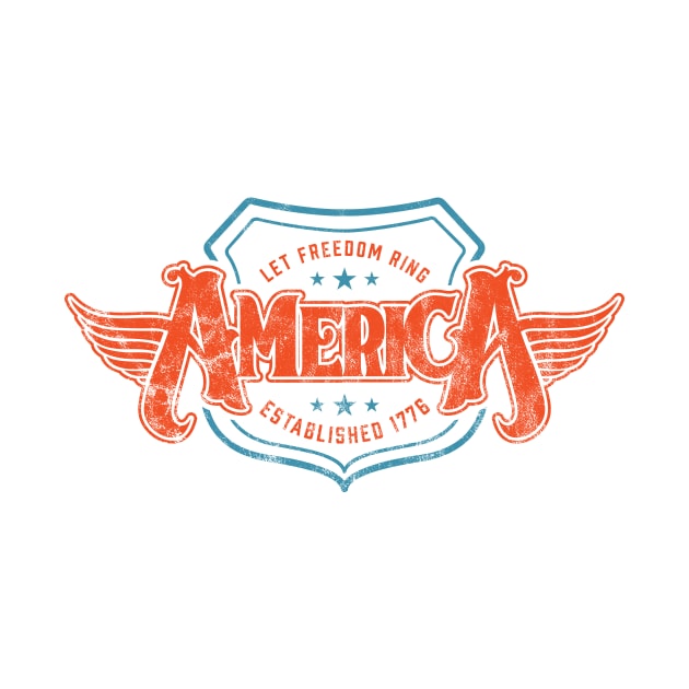 America - Shield Design (Full Color - Worn) by jepegdesign