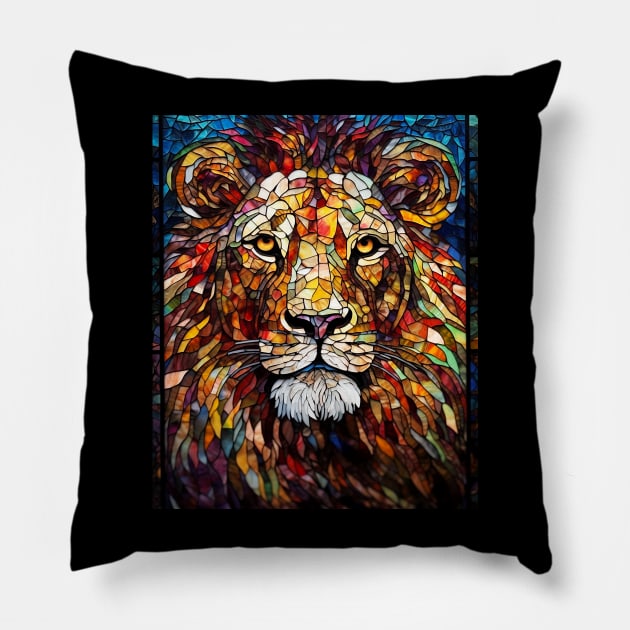 African lion face Pillow by Jeff NZ