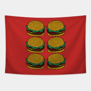 Six Cheeseburgers Tapestry