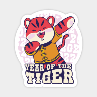 Chinese New Year 2022 Funny Dabbing Tiger Magnet