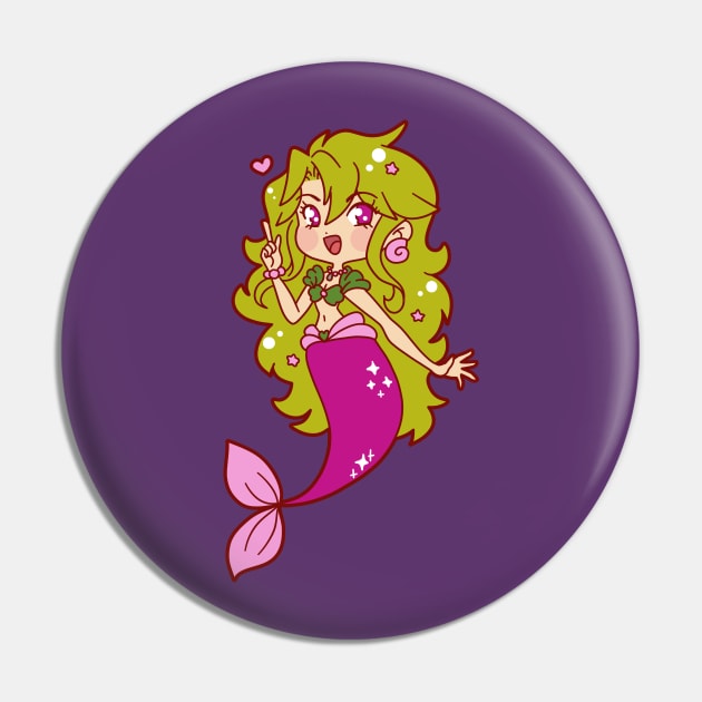 Green Haired Mermaid Pin by saradaboru