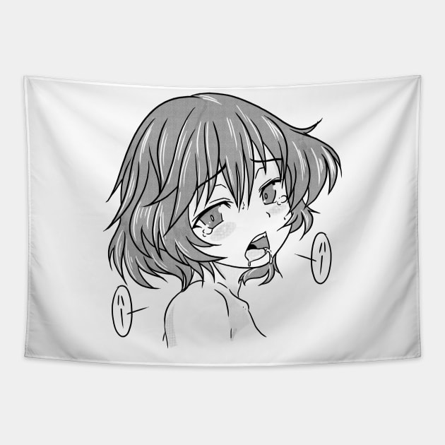 Ecchi Hentai Otaku Girl Waifu Ahegao Pleasure Face Ahegao Face Tapestry Teepublic 3057