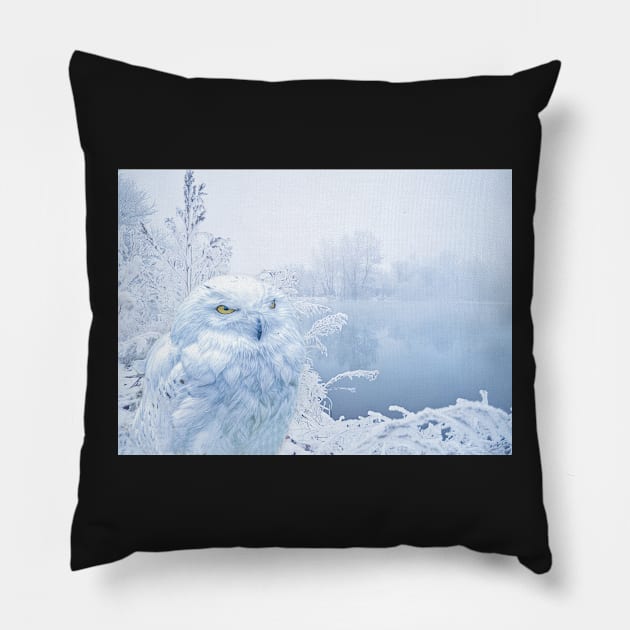 A Snowy Winter Pillow by Tarrby