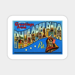 Greetings from Philadelphia, Pennsylvania - Vintage Large Letter Postcard Magnet