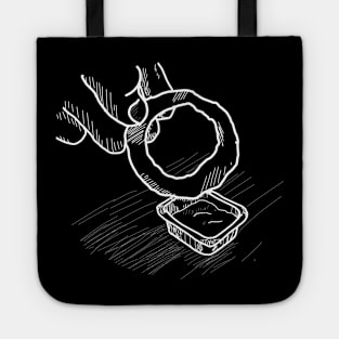 Onion ring and sauce white line art Tote