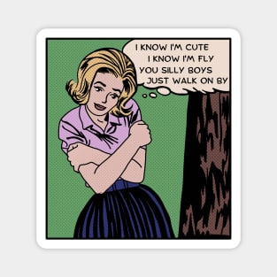 Comic Woman Knows She's Cute Magnet