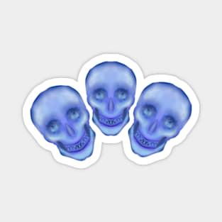 Triplet halloween spooky skull look at your eyes Magnet