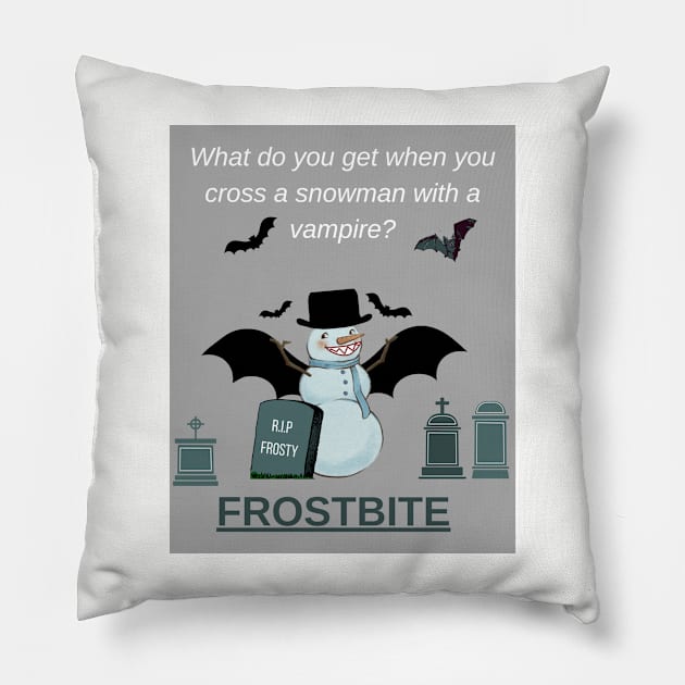 Vampire snowman - Funny Pillow by LukjanovArt