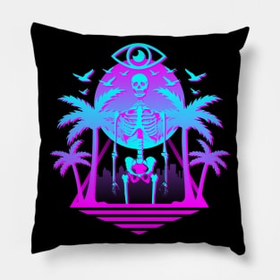 Deadvibes - Retro 80's Illuminati Skeleton Pillow