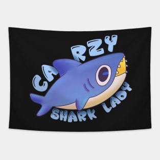 Crazy Shark Lady Tapestry