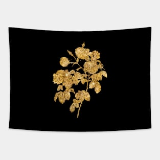 Vintage Gilded Tomentose Rose Botanical Gold Leaf Tapestry