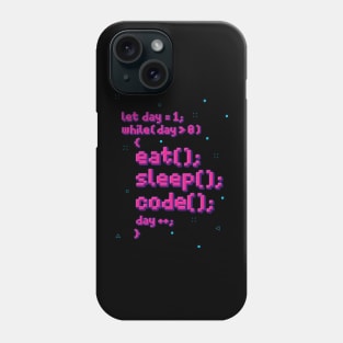 Eat Sleep Code Repeat Retro 80s Phone Case