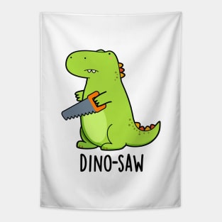 Dino-saw Cute Dinosaur Tool Pun Tapestry