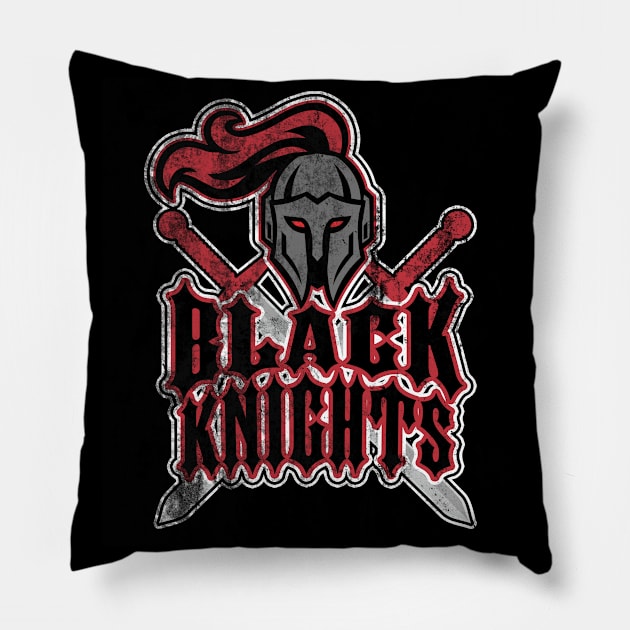 Black Knights, distressed Pillow by MonkeyKing