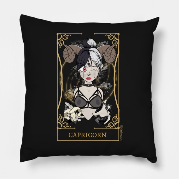 Capricorn zodiac sign Pillow by marko0z