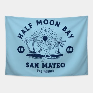 Vintage Half Moon Bay Surfing // Retro California Beach San Mateo1988 Tapestry