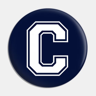 Initial Letter C - Varsity Style Design Pin