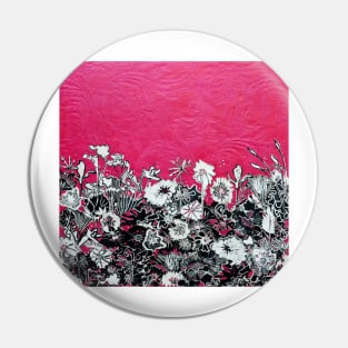 Fushia Flower Print Pin