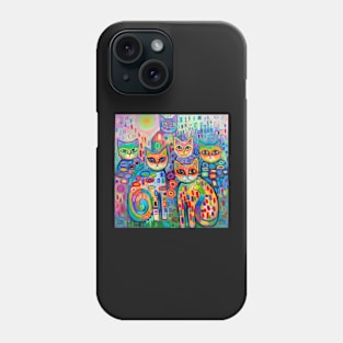 Psychedelic cats 2 Phone Case