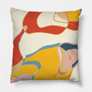 Abstract Art Shapes Earthy Colors Pillow