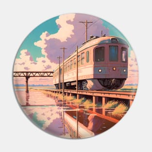 Retro Anime Style Old Japanese Train Pin