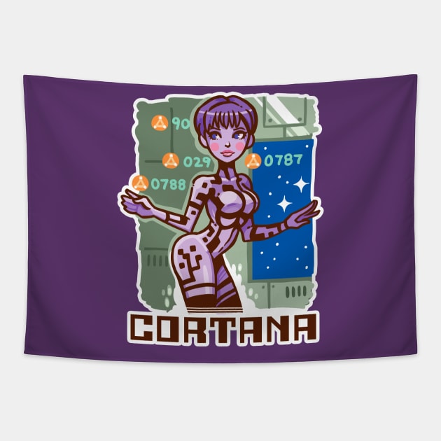 Retro Game Ai Cartoon Character Tapestry by dposhirts