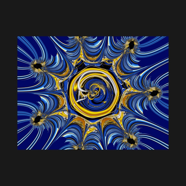 Blue and gold mandala by Edward L. Anderson 