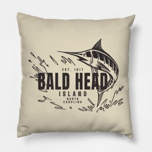 Vintage Marlin Fishing at Bald Head Island, North Carolina Pillow