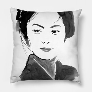 smiling japanese woman 2 Pillow