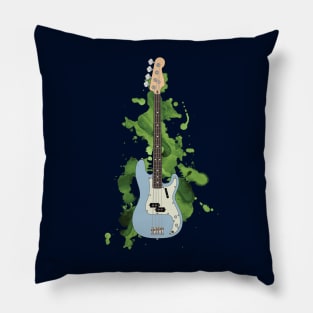 P-style Bass Guitar Sonic Blue Color Pillow