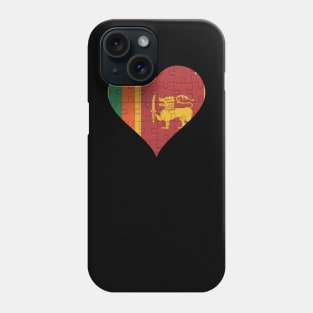 Sri Lankan Jigsaw Puzzle Heart Design - Gift for Sri Lankan With Sri Lanka Roots Phone Case