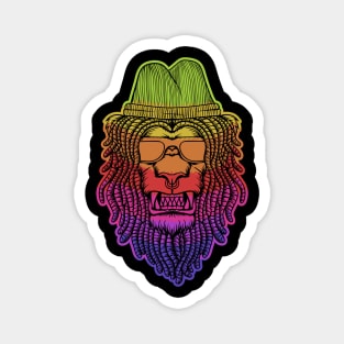 Retro Colorful Lion Magnet