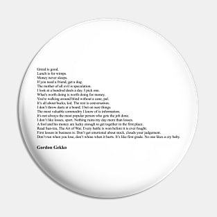 Gordon Gekko Quotes Pin