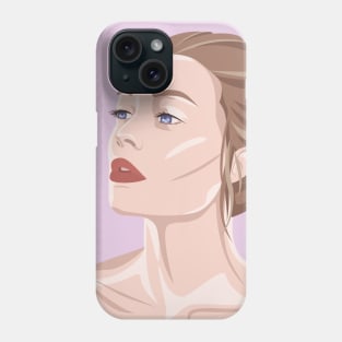 Painted Pop Art Blue Eyed Woman Phone Case