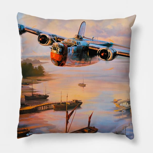 B24 Liberator Pillow by Aircraft.Lover