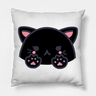 cute kawaii black cat Pillow