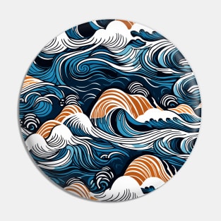 Kanagawa Wave Pattern Pin