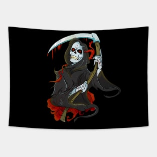 Funny Grim Reaper Skeleton Skull Tapestry