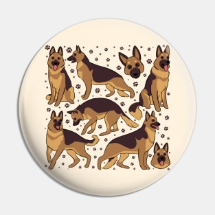 German Shepherd illustration Pin