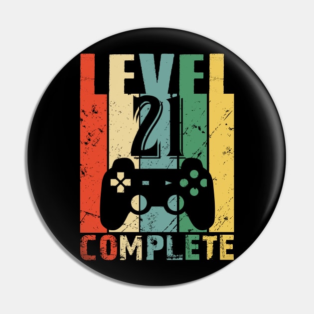 Vintage 21th Wedding Anniversary Level 21 Complete Video Gamer Birthday Gift Ideas Pin by smtworld