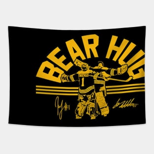 Linus Ullmark & Jeremy Swayman Bear Hug Tapestry