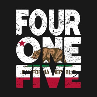 California Area Code 415 California Republic Flag T-Shirt